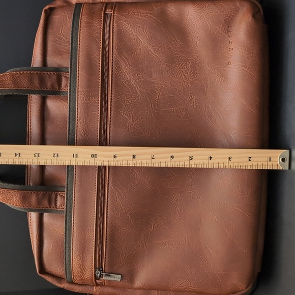 Bugatti Valentino RFID Men's Brown Cognac Vegan Leather Briefcase. - Picture 16 of 16